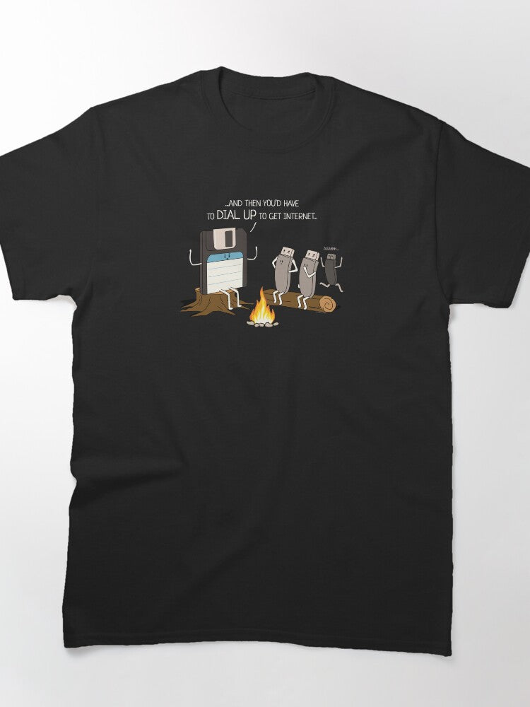 Campfire Tales of Dial Up Internet Funny Computer Nerd Classic T-Shirt