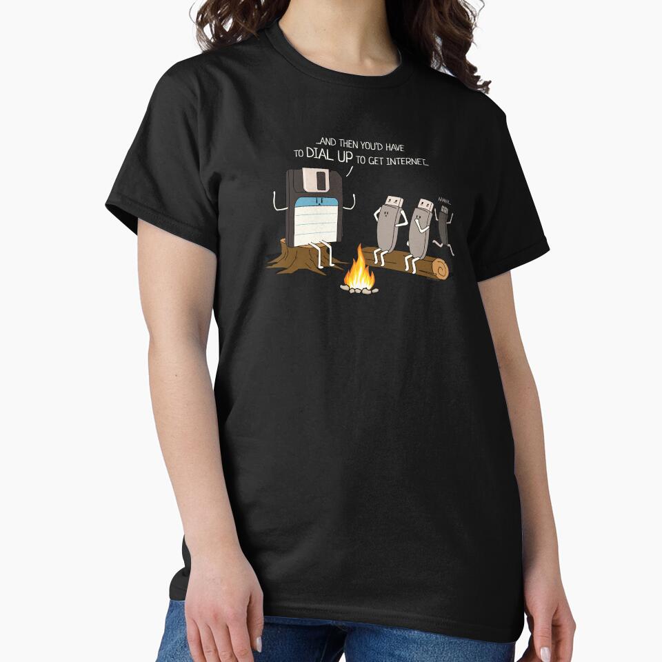Campfire Tales of Dial Up Internet Funny Computer Nerd Classic T-Shirt