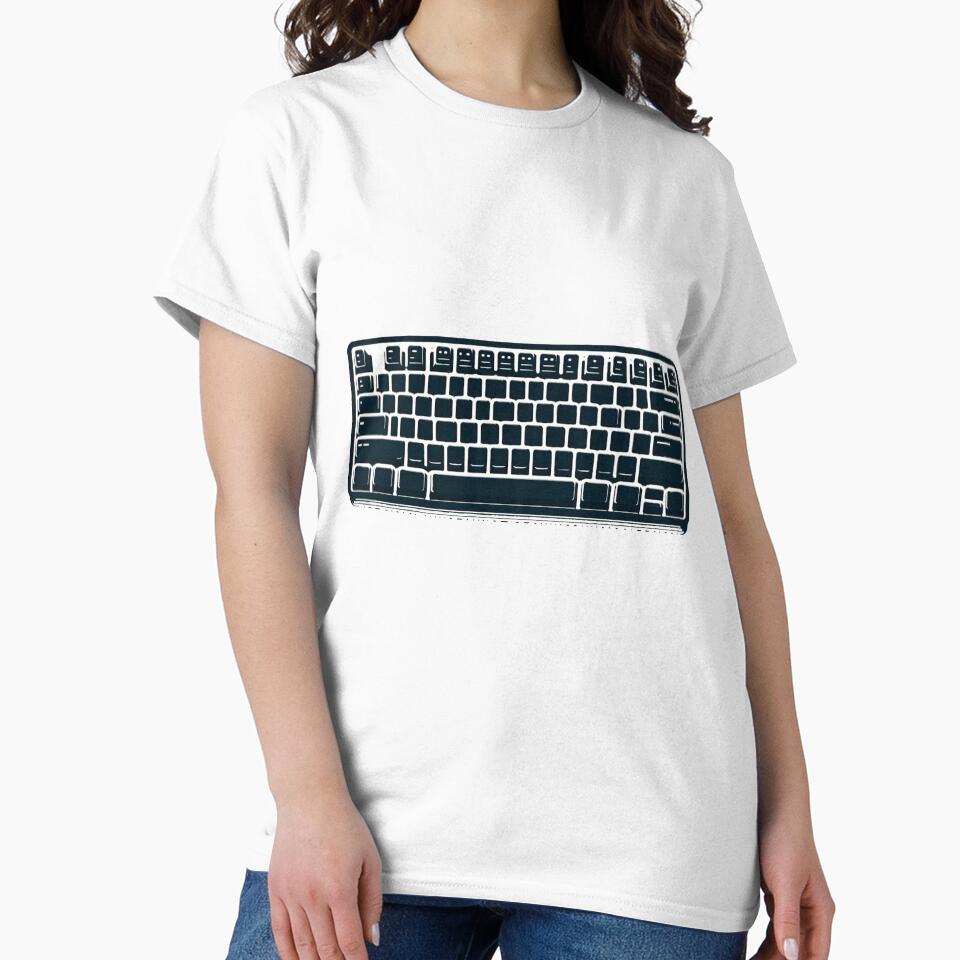 Basic Black and White Keyboard Classic T-Shirt